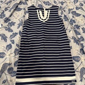 Vineyard Vines Navy and White Striped Sleeveless Dress